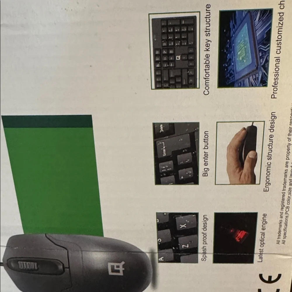 QR-80 Wired Keyboard and Mouse Set - Black